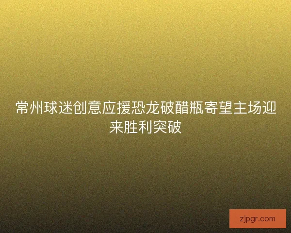 常州球迷创意应援恐龙破醋瓶寄望主场迎来胜利突破