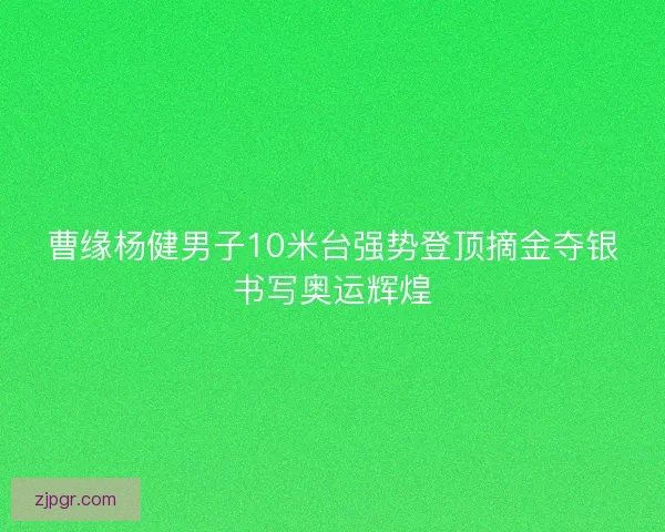 曹缘杨健男子10米台强势登顶摘金夺银书写奥运辉煌