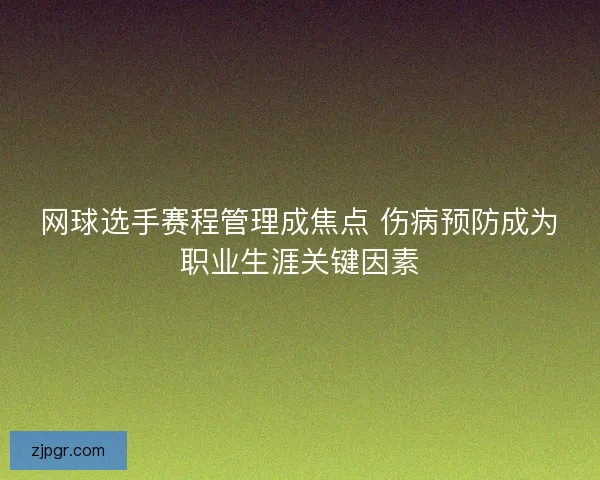 网球选手赛程管理成焦点 伤病预防成为职业生涯关键因素